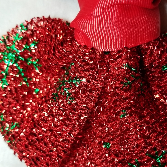 HOLIDAY HAIR BLING FASCINATOR SANTA HAT GLITTER BOW SET OF CHRISTMAS TREE RIBBON - Picture 8 of 11